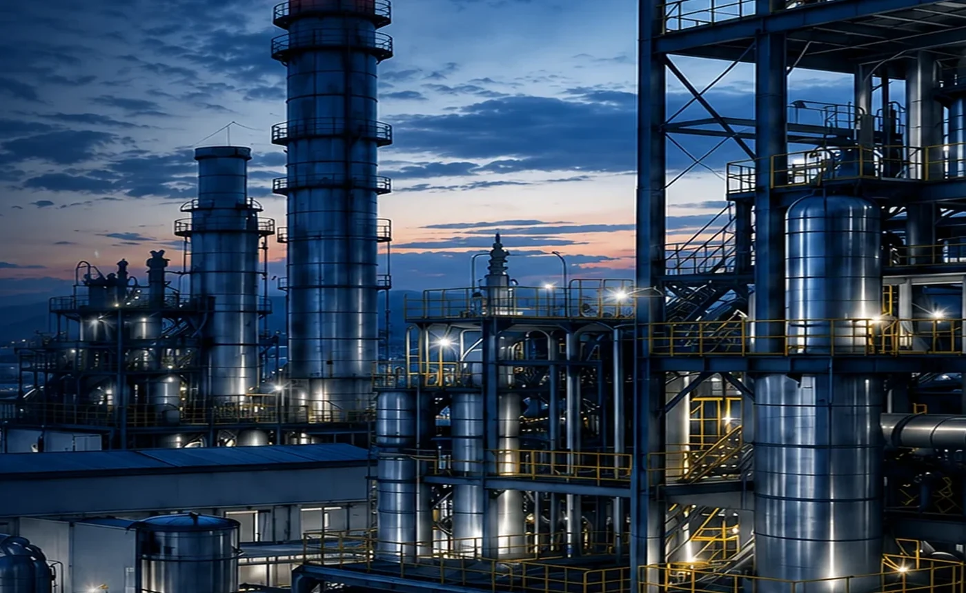 Instalaciones industriales que representan planeación y control empresarial